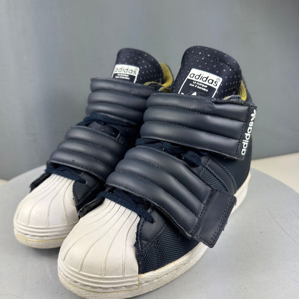 Adidas Superstar Up Strap Womens 7 Navy Blue Hidden Wedge High Top S82794 - Picture 3 of 14